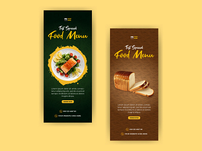 Food Rack card or dl flyer design template
