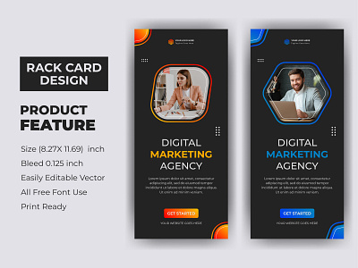 Modern corporate marketing business agency rack card design