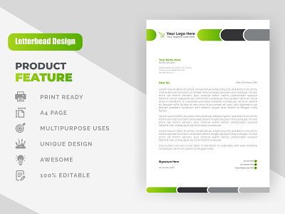 Corporate modern & professional business letterhead design