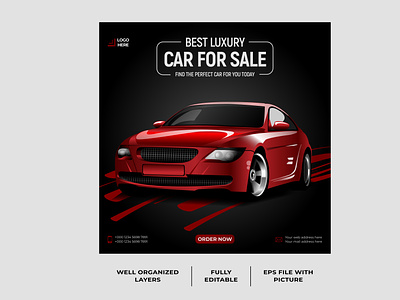 Car sale social media post template design