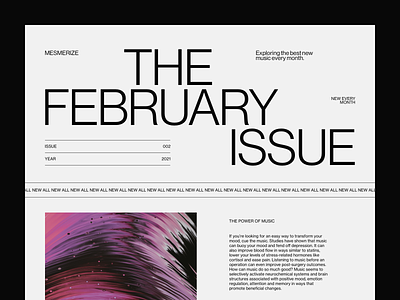 Mesmerize Magazine app branding clean design editorial flat magazine minimal type typography ui ux web website