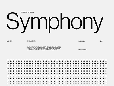 Symphony app branding clean design editorial flat magazine minimal type typography ui ux web website