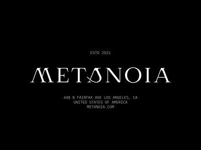 Metanoia Logo brand branding clean editorial fashion graphic design lettering logo logotype metanoia minimal modern serif type typography