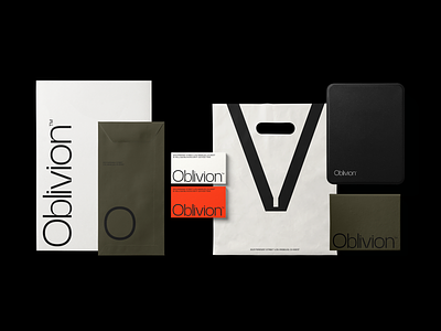 Oblivion Visual Identity bag brand branding business cards clean collateral identity logo logotype minimal print stationary type typography visual identity
