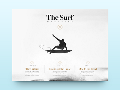 Surf Magazine app black ipad magazine surf surfing type typography ui waves web white