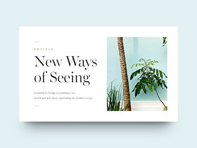 New Ways of Seeing