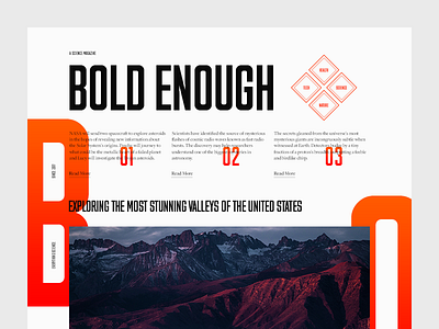 Bold Enough clean editorial landscape magazine minimal mountains munich science type typography