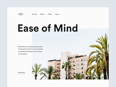 Ease of Mind building city clean diamond editorial minimal munich palm type typography
