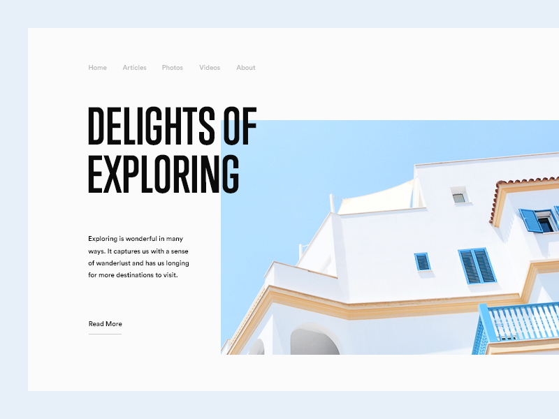 Delights of Exploring clean minimal sky blue house exploring explore typography munich type