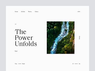 The Power Unfolds clean editorial grid layout minimal munich nature river top type typography