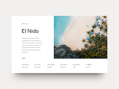 El Nido beach clean editorial grid layout minimal mountains munich ocean philippines type typography