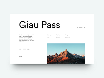 Giau Pass clean editorial grid italy layout minimal mountains munich sky type typography