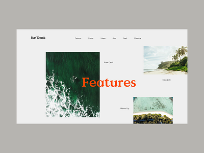 Surf Shack Features clean editorial grid layout minimal munich ocean sea surf shack type typography valley