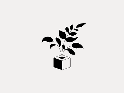 Plant clean illustration leafs logo minimal munich plant pot