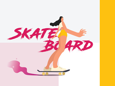 Skateboard + girl branding character design girl illustration logo skateboard vector