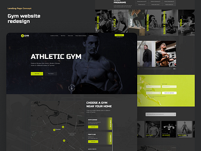 Gym website design card club concept design fitness gym landing page sport ui uiux user interface ux web design website website design