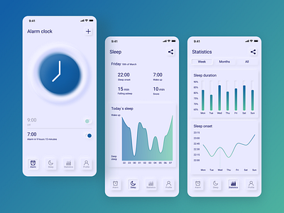 Neumorphism Sleep Tracker App