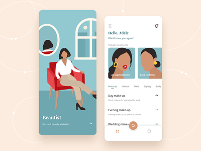 Beautist 2020 app application beauty beauty bar beauty salon design illustration minimalism mobile app ui ux