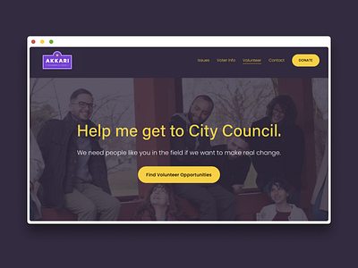 Jon Akkari Website political campaign politics web design