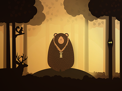 Bear bear forest ipod music vector