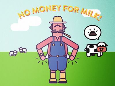 No money for milk - illustration