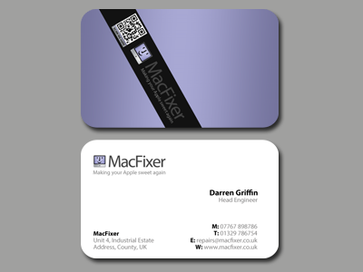 MacFixer Business Cards business cards mac purple qr