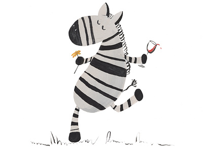 Happy life animal design characterdesign children book illustration children illustration childrens book gouache happy life illustration zebra zebra illustration