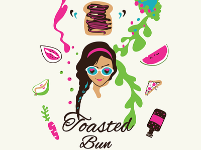 Toasted Bun colors girl graphic illustration