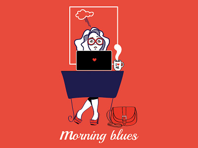 Monday Morning Blues blues girl illustration monday
