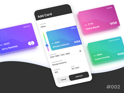 Add Payment Card app bank card credit card dailyui dailyuichallenge design payment ui