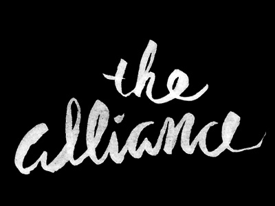 The Alliance alliance group hand rendered kids lettering logo non organization profit sketch the type youth