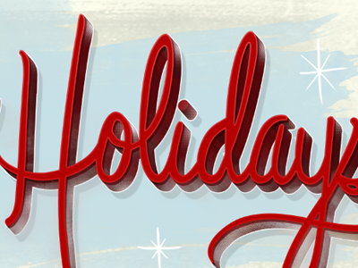 Happy Holidays 2011 hand lettering hand rendered happy holidays script texture typography