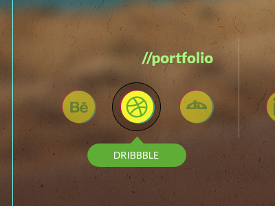 portfolio dribbble green icons portfolio yellow