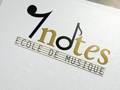 7 notes Logotype brand branding design logo logo design logotype music typography