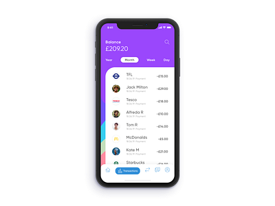 Banking App : Transactions Concept