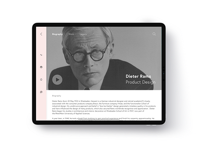 Design Icons - Dieter Rams app braun clean concept design icon dieter rams inspiration interaction design ios ipad app ipad pro product design responsive design ui ux ux design visual design web design website