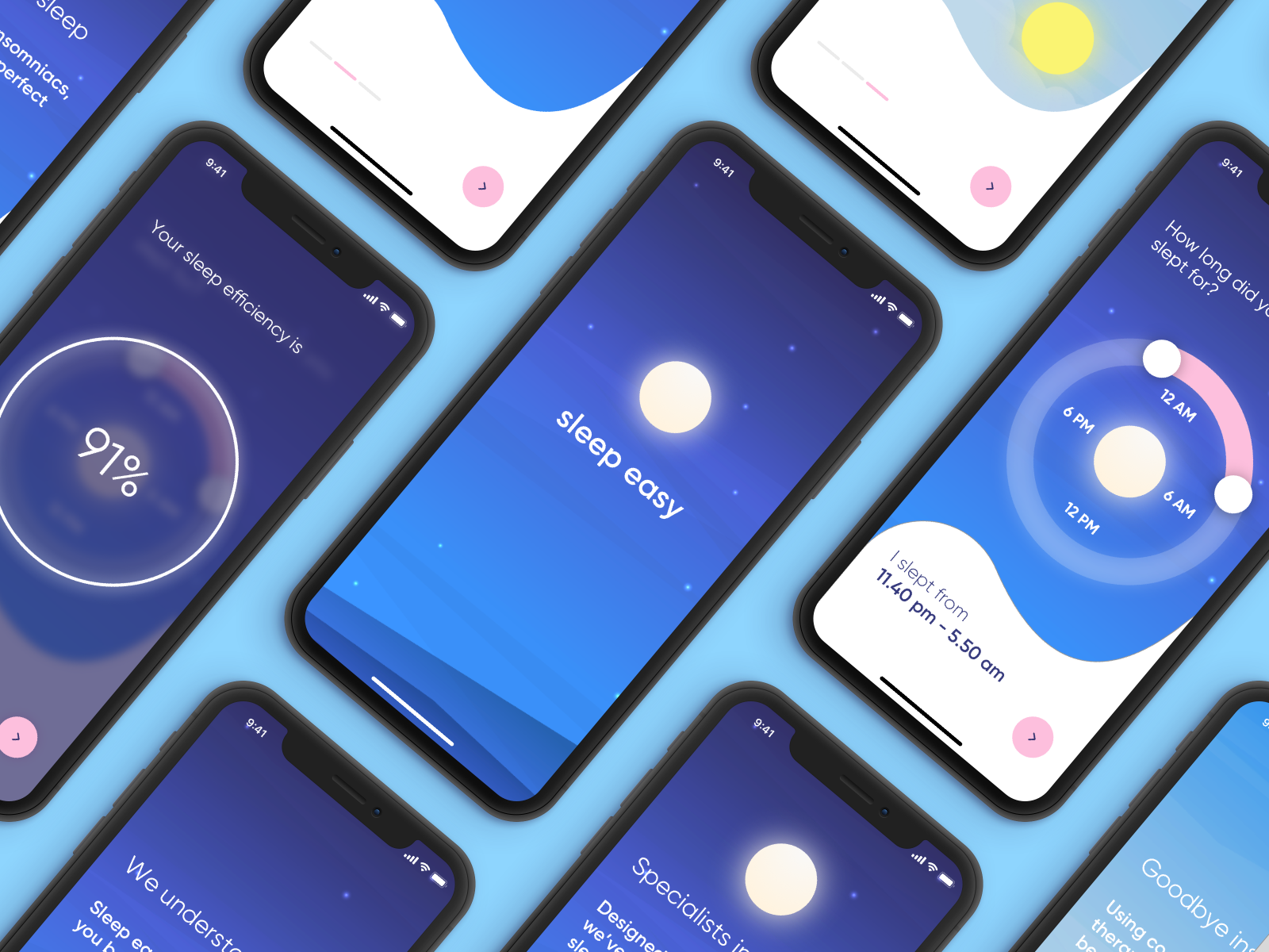 Sleep Easy Sleep Tracking App Concept by Adrian Van Cooten on Dribbble