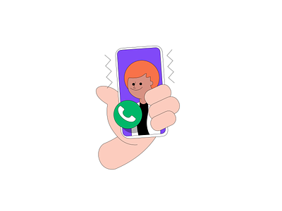 Caller ID app branding design illustration vector web