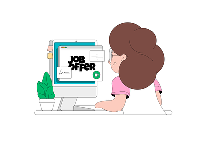 Job hunting branding design illustration vector
