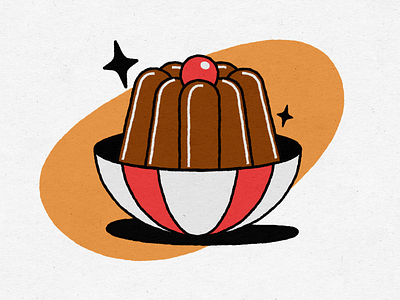 Pudding branding design icon illustration logo vector