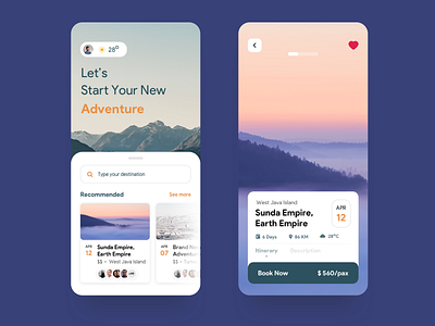 Scapa Travel App app clean ui flat mobile app natural travel app ui ux