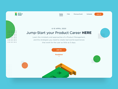 Tokopedia Product Camp Landing Page app clean ui flat home page illustration landing page microsite ui ux