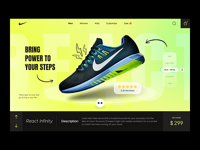 Nike React Infinity Shoe Website - Desktop clean design flat flyknit infinity kicks landing page nike react shoe shoe website sneaker ui ux web web design website