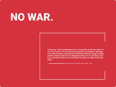 No war.