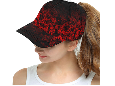 Red Nite - snapback hat abstract abstract art abstract design accessories black blend caps fashion fashion illustration gradient design hats illustration pattern design polygon art print print design red snapback swirls triangles