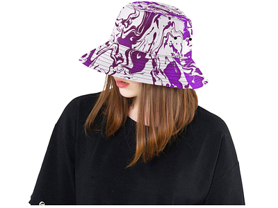 Plum - bucket hat abstract design accessories bucket caps clothing design fashion fluid design hats illustration liquid pattern design plum print print design purple swirls violet visual art visual design white