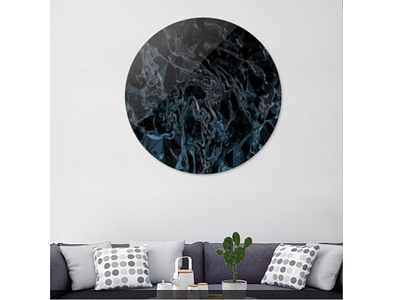 Cracked Black Ice - aluminum disk print