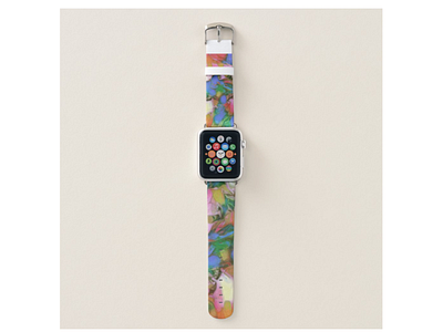 Paint Case - apple watch band abstract design apple apple watch cream digital art fluid design illustration iphone iphone app pattern design print print design rainbow swirls technology visual art visual design watch white wristband