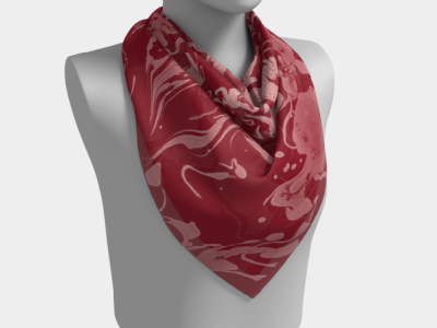 Wild Cherry - silk square scarf