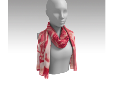 Red Wine Celebration - long silk scarf